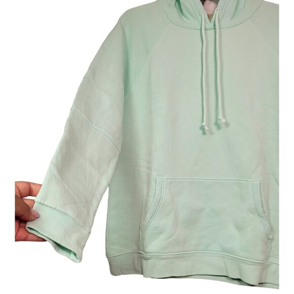 Goodthreads Women's Heritage Fleece Seamed Mint Green Hoodie Sweatshirt Large - Picture 4 of 12
